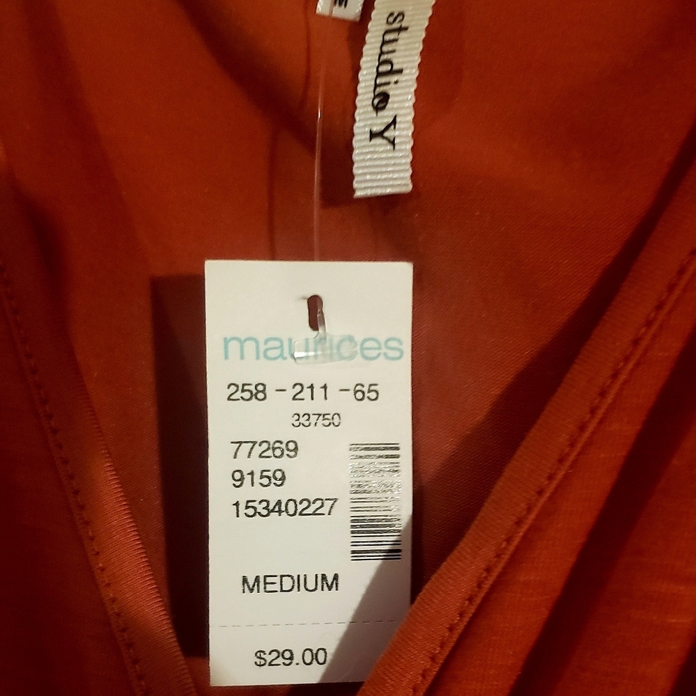 Orange Maurice's Top with metal Embelishment - Picture 3 of 7